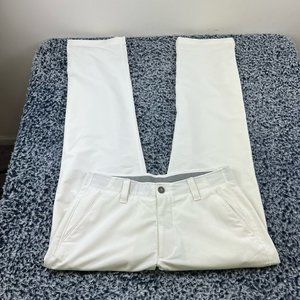 Under Armour Match Play Golf Pants Mens 32x30 White Flat Front Stretch Casual